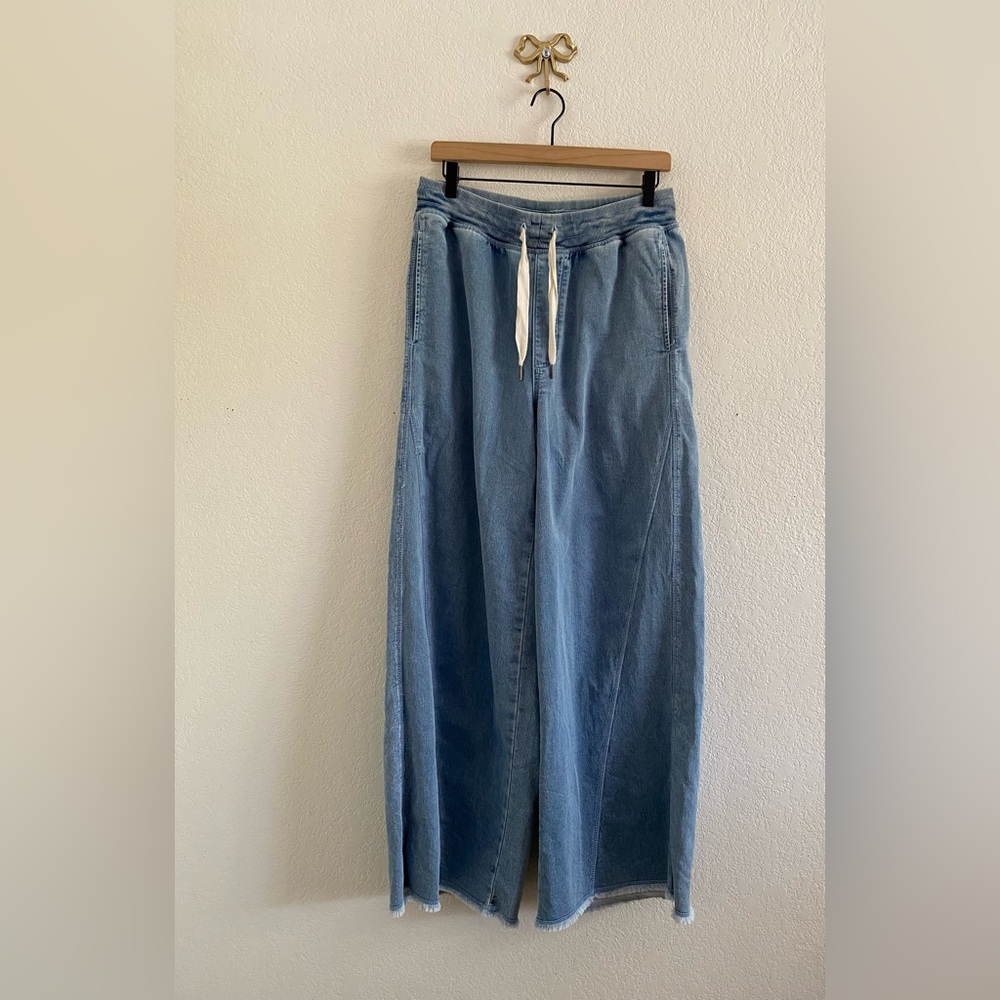 Aerie Soft Landing Trouser Medium Indigo Wash Women’s Size M Slouchy Wide Leg